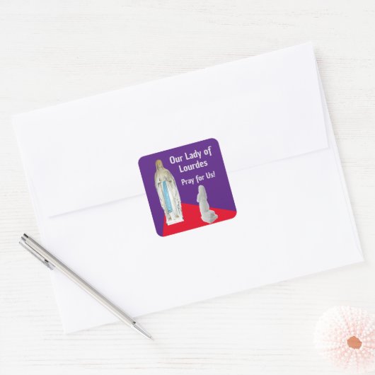 Onze Vrouwe Fatima Vierkante Sticker (Envelop)