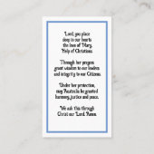 Onze Vrouwe Hulp van Christenen gebedskaart Visitekaartje (Achterkant)