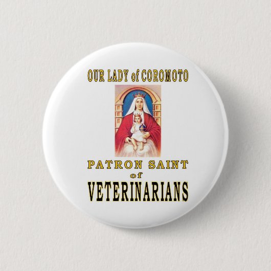 ONZE VROUWE VAN COROMOTO RONDE BUTTON 5,7 CM (Voorkant)