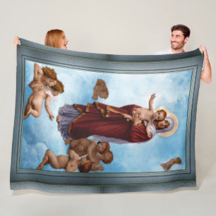 Onze Vrouwe van de Angels door William Bouguereau Fleece Deken