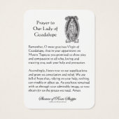 Onze Vrouwe van de Heilige Kaart Guadalupe Prayer (Achterkant)
