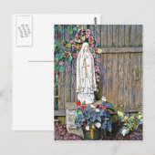 Onze Vrouwe van Fatima bloemen door hek Briefkaart (Voorkant / Achterkant)