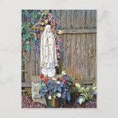 Onze Vrouwe van Fatima bloemen door hek Briefkaart (Voorkant)