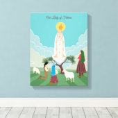 Onze Vrouwe van Fatima en de drie herders Canvas Afdruk (Insitu (Houten vloer))