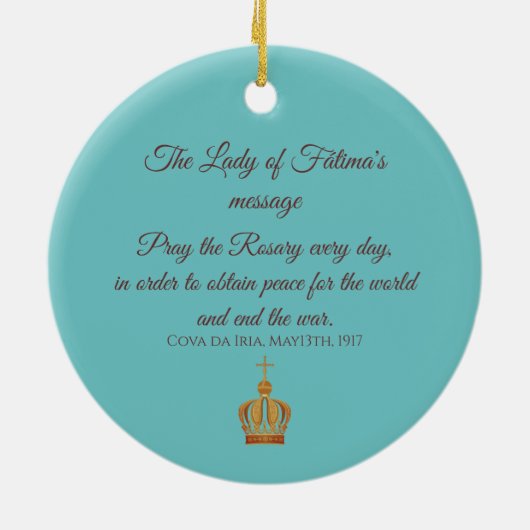 Onze Vrouwe van Fatima en de drie herders Keramisch Ornament (Achterkant)