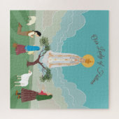 Onze Vrouwe van Fatima en de drie herders Legpuzzel (Horizontaal)