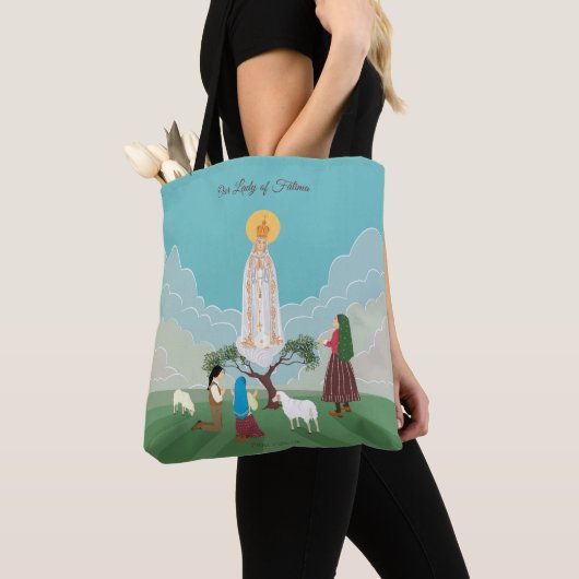 Onze Vrouwe van Fatima en de drie herders Tote Bag (Dichtbij)