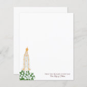 Onze Vrouwe van Fatima en witte rozen (Voorkant / Achterkant)