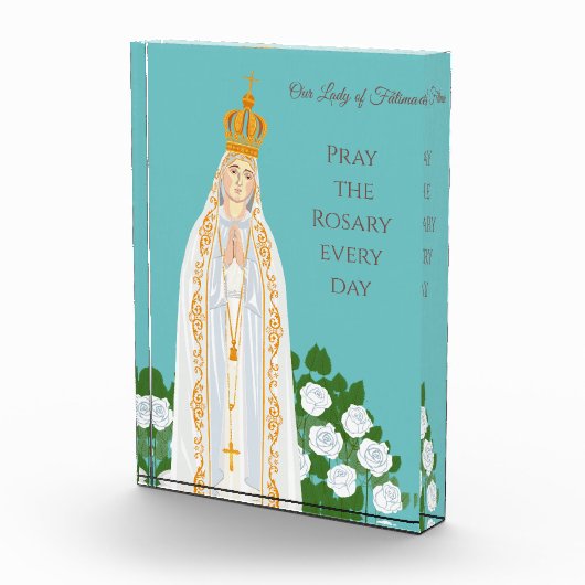 Onze Vrouwe van Fatima en witte rozen Fotoblokken (Rechts)