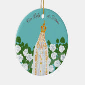Onze Vrouwe van Fatima en witte rozen Keramisch Ornament (Rechts)