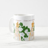 Onze Vrouwe van Fatima en witte rozen Koffiemok (Voorkant links)