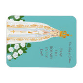 Onze Vrouwe van Fatima en witte rozen Magneet (Horizontaal)