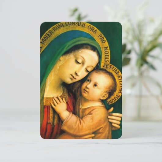 Onze Vrouwe van Goede Raad met Gebed Informatiekaartje (Staand voorkant)