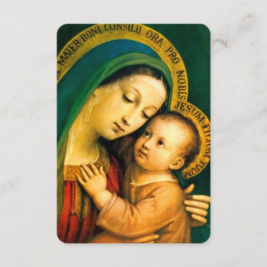 Onze Vrouwe van Goede Raad met Gebed Informatiekaartje (Voorkant)