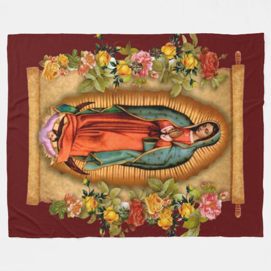 Onze Vrouwe van Guadalupe Religieuze Katholieke Me Fleece Deken (Voorkant (Horizontaal))