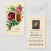 Onze Vrouwe van Guadalupe Spaanse begrafenis Heili Notitiekaartje (Voorkant / Achterkant)