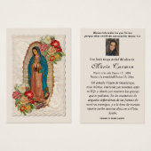 Onze Vrouwe van Guadalupe Spaanse begrafenis Heili Visitekaartje (Voorkant /achterkant)