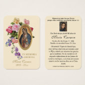 Onze Vrouwe van Guadalupe Spaanse begrafenis Heili Visitekaartje (Voorkant /achterkant)