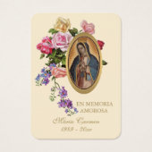 Onze Vrouwe van Guadalupe Spaanse begrafenis Heili Visitekaartje (Voorkant)