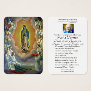 Onze Vrouwe van Guadalupe Spaanse begrafenis Heili Visitekaartje