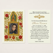 Onze Vrouwe van Guadalupe Spaanse begrafenis Heili Visitekaartje (Voorkant /achterkant)