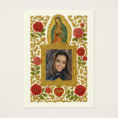 Onze Vrouwe van Guadalupe Spaanse begrafenis Heili Visitekaartje (Voorkant)