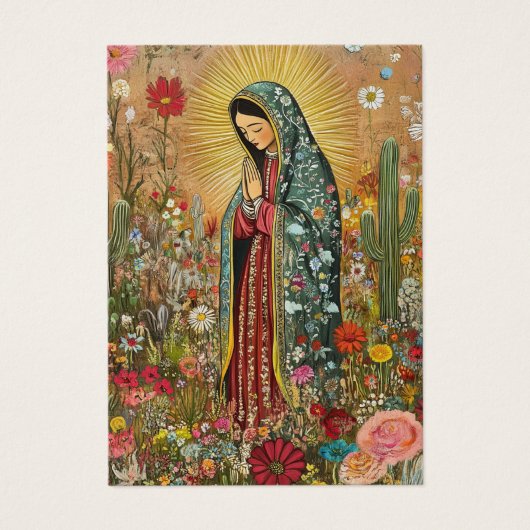 Onze Vrouwe van Guadalupe Spaanse begrafenis Heili Visitekaartje (Voorkant)
