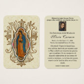 Onze Vrouwe van Guadalupe Spaanse begrafenis Heili Visitekaartje (Voorkant /achterkant)