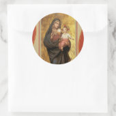 "Onze Vrouwe van het Gezegende Sacrament met Baby  Ronde Sticker (Tas)