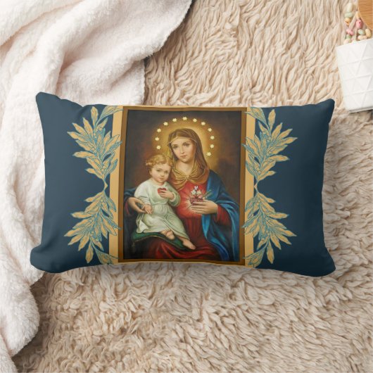 Onze Vrouwe van het Immaculate & Sorrowful Heart M Kussen (Deken)