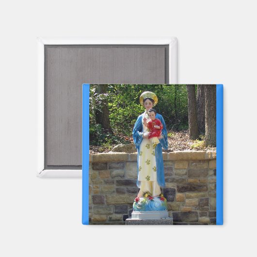 Onze Vrouwe van La Vang Square Magnet (Voorkant / Achterkant)
