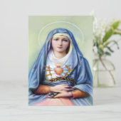 Onze Vrouwe van Smarten met Gebed Feestdagenkaart (Staand voorkant)