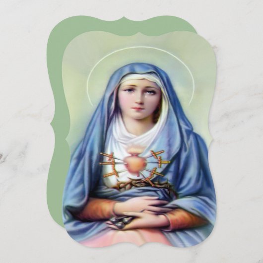 Onze Vrouwe van Smarten met Gebed Kaart (Voorkant / Achterkant)