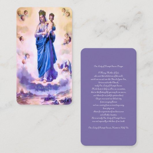 Onze Vrouwe van Snelle Opvolging met Gebed Informatiekaartje (Voorkant / Achterkant)