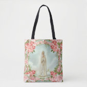 Onze Vrouwe Vatima met roze rozen Tote Bag (Voorkant)