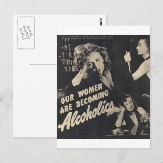 Onze vrouwen worden alcoholisten! briefkaart (Voorkant / Achterkant)