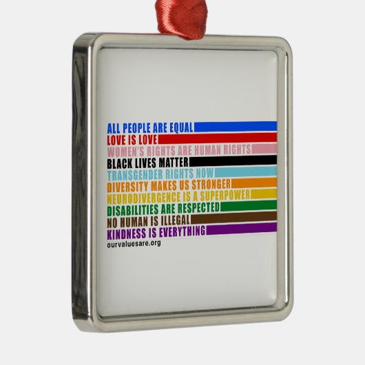 Onze waarden zijn metalen ornament (Rechts)