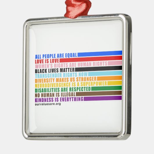 Onze waarden zijn metalen ornament (Links)