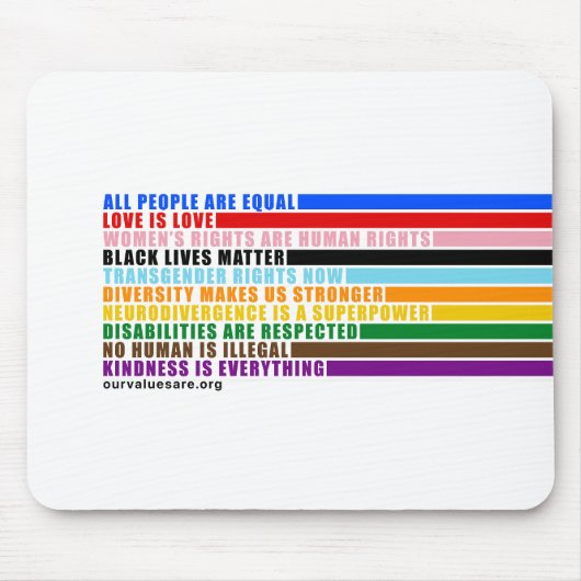 Onze waarden zijn muismat (Voorkant)