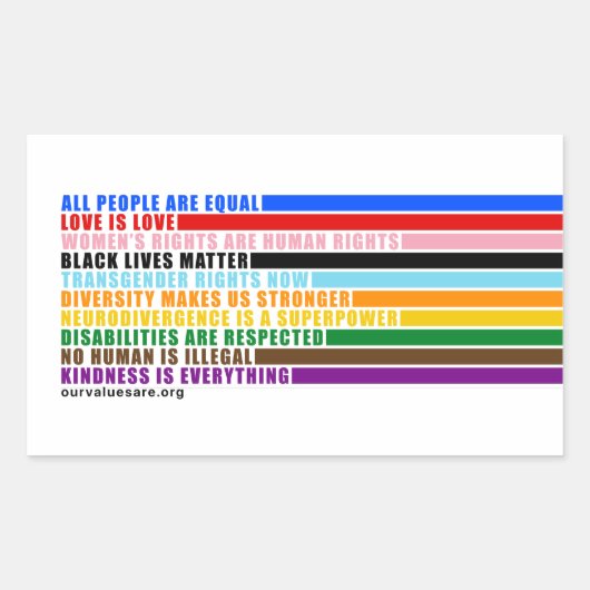 Onze waarden zijn Sticker (Voorkant)