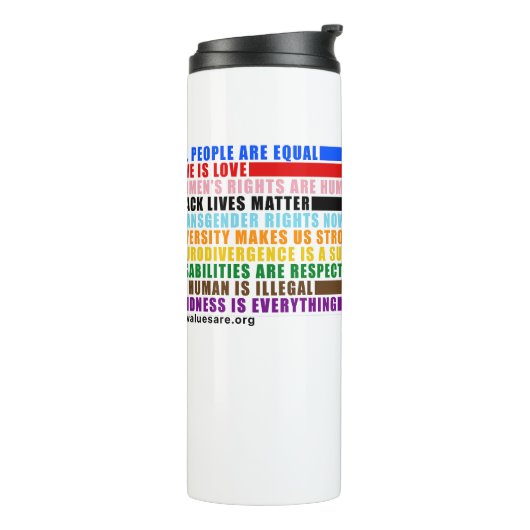 Onze waarden zijn thermische tuimelaars thermosbeker (Gedraaid links)