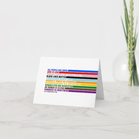 Onze waarden zijn Wenskaart Kaart (Voorkant)