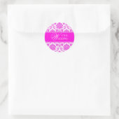 Onze Weddenschap Hot Pink Damask Sticker (Tas)
