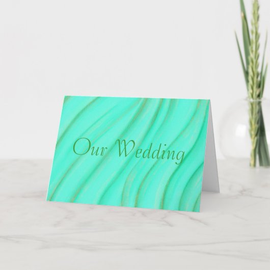Onze Wedding, Green & Gold Blends Uitnodigingen Ka (Voorkant)