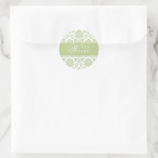 Onze Wedding Sage Damask Sticker (Tas)