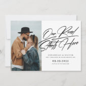 Onze Weg Begint Hier | Foto Verlovingsaankondiging Aankondiging (Voorkant)