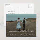 Onze weg begint hier met een minimalistische foto aankondigingskaart (Voorkant / Achterkant)