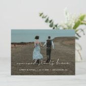 Onze weg begint hier Modern minimalistische foto Aankondiging (Staand voorkant)