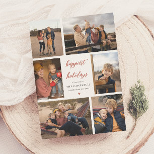 Onze wens Kerstbrief & 6 fotocollage Feestdagenkaart