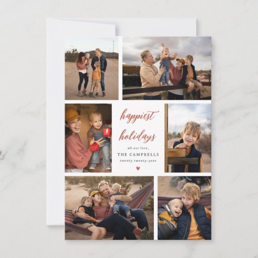 Onze wens | Kerstbrief & 6 fotocollage Feestdagenkaart (Voorkant)